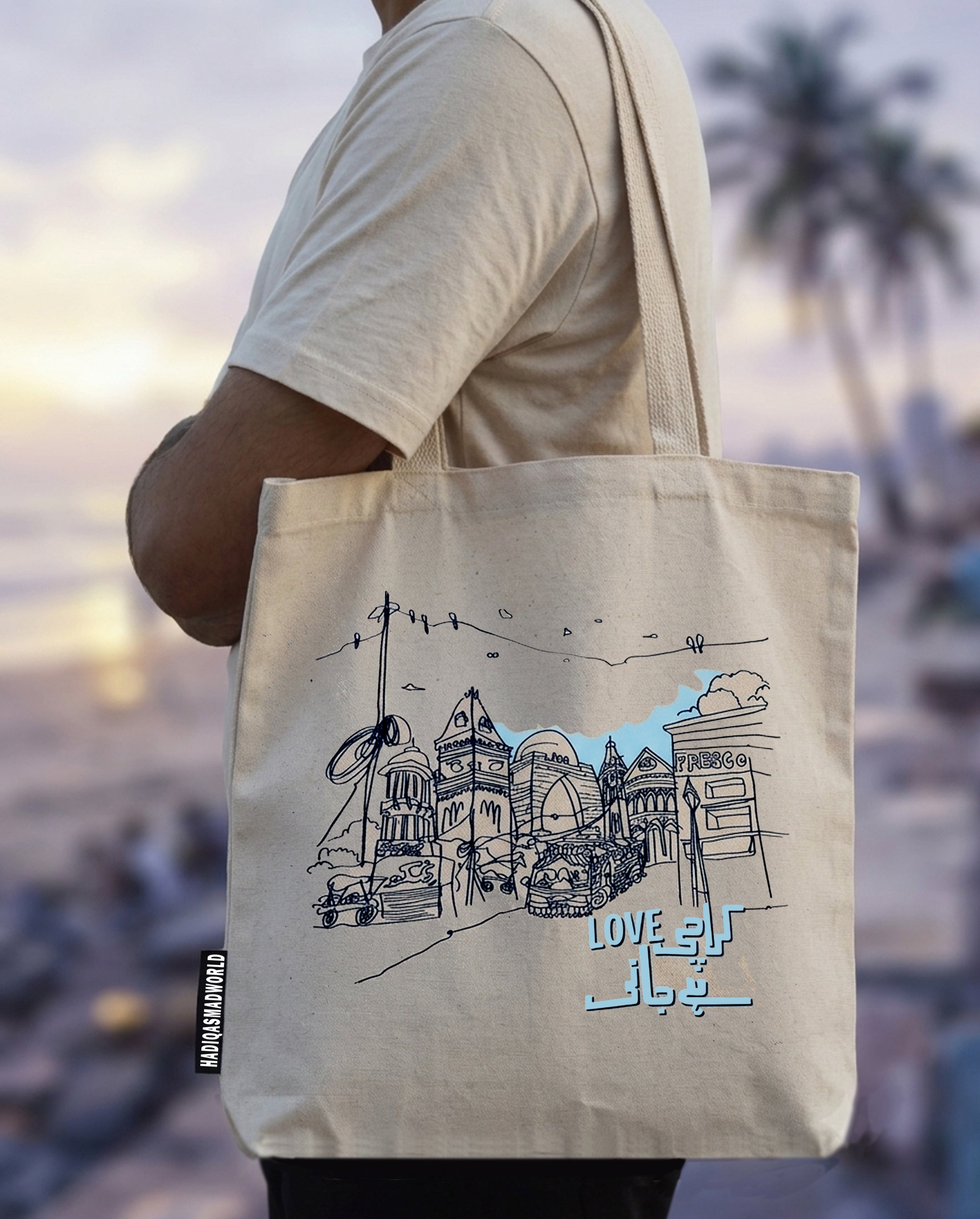 Karachi Love hai Jani! Doodle Totebag