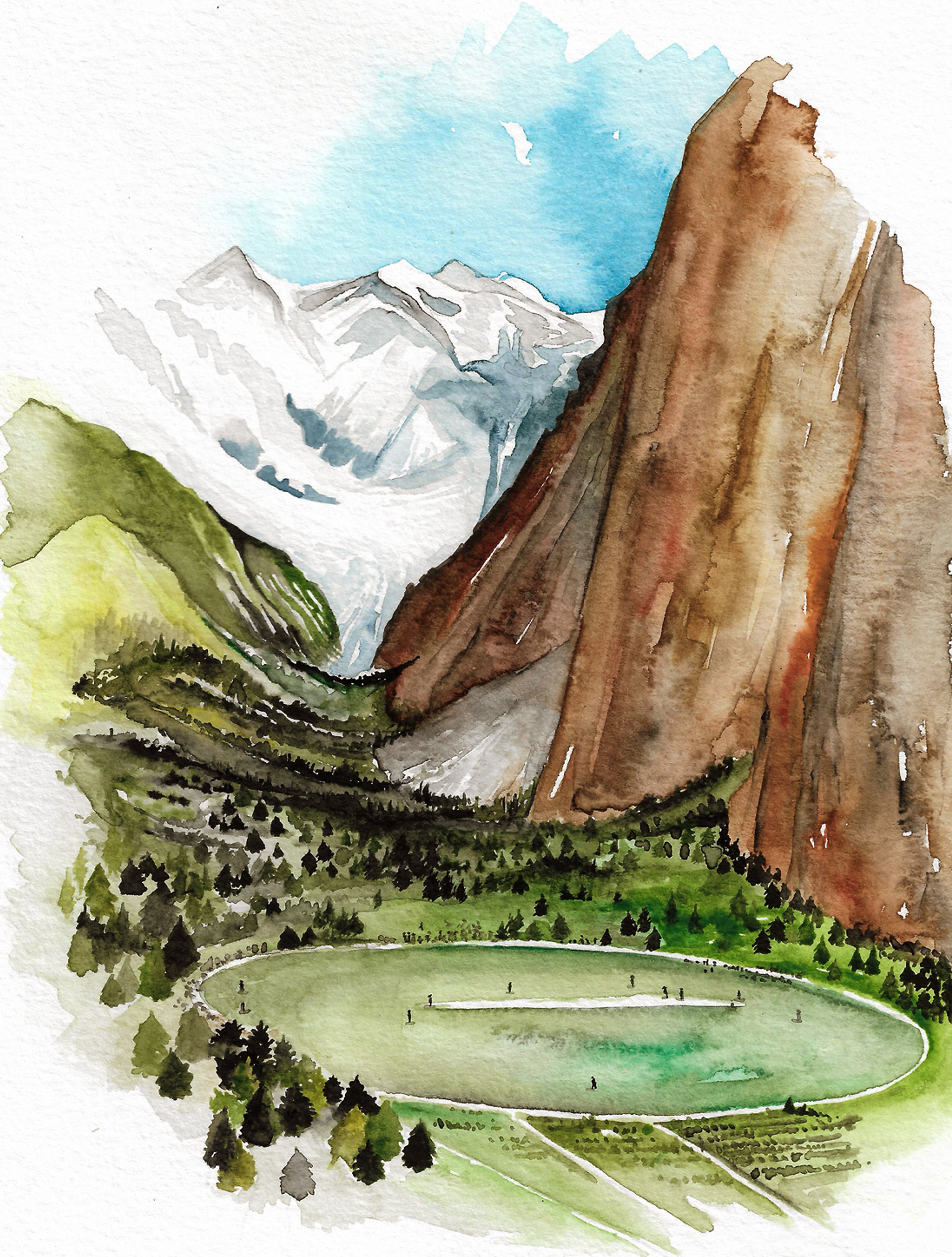 Rakaposhi Cricket Stadium - Art Print