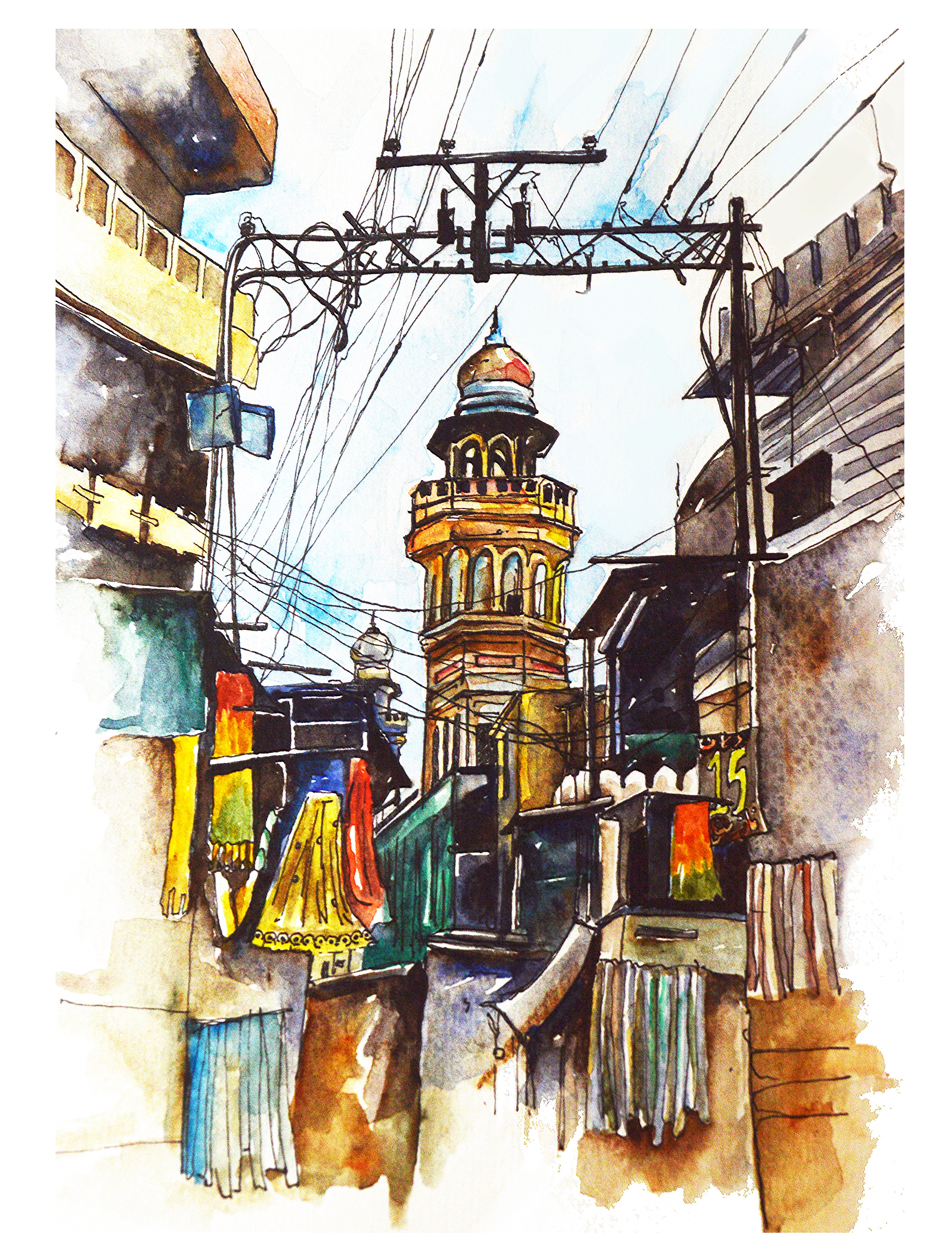 Androon Lahore Wazir Khan View - Art Print